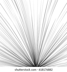 Abstract illustration with radial, radiating random lines. Irregular rays, beams. Abstract circular pattern. Spiral vector illustration