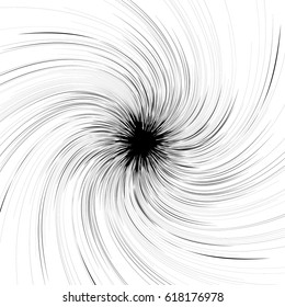 Abstract illustration with radial, radiating random lines. Irregular rays, beams. Abstract circular pattern. Spiral vector illustration