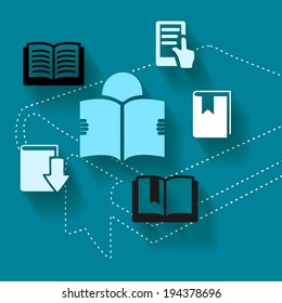 Abstract illustration with reading books