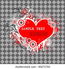 abstract illustration with red heart
