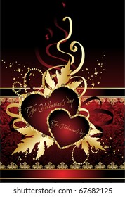 abstract illustration with red hearts