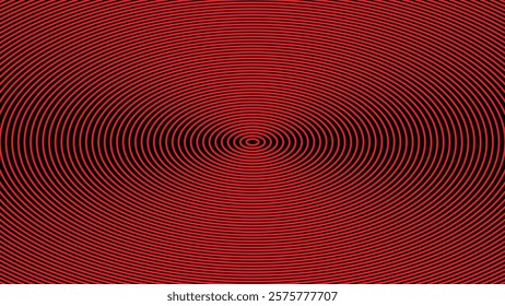 Abstract illustration of red lines of various sizes and ellipses on a black background and texture.
