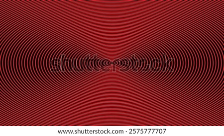 Abstract illustration of red lines of various sizes and ellipses on a black background and texture.