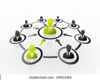 Abstract illustration with reporting line