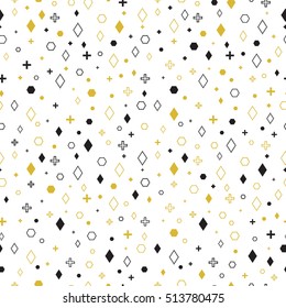 Abstract illustration. Retro design. Seamless backdrop. Avant-garde wallpaper. Vintage art. Bauhaus background. Memphis print. Hipster ornament. Futuristic  pattern. Geometry graphic. Vector.
