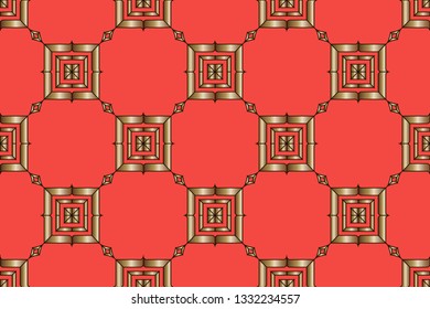 Abstract illustration |retro geometric pattern | mosaic wallpaper formats background, texture, theme, fabric, art workload versing design. Luxury  vector pattern.   