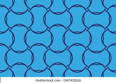 Abstract illustration retro geometric pattern mosaic wallpaper formats background, texture, theme, fabric, art workload versing design. Luxury vector pattern.   blue color, blue lines                 