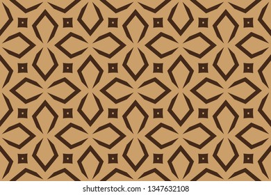 Abstract illustration retro geometric pattern mosaic wallpaper formats background, texture, theme, fabric, art workload versing design. Luxury vector pattern.  brown color, brown pattern
