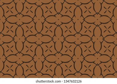 Abstract illustration retro geometric pattern mosaic wallpaper formats background, texture, theme, fabric, art workload versing design. Luxury vector pattern.  brown color, brown pattern