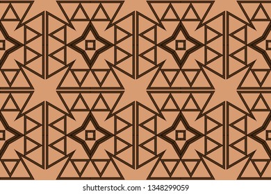Abstract illustration retro geometric pattern mosaic wallpaper formats background, texture, theme, fabric, art workload versing design. Luxury vector pattern.  brown color, brown pattern,             