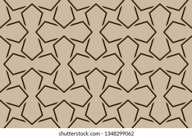 Abstract illustration retro geometric pattern mosaic wallpaper formats background, texture, theme, fabric, art workload versing design. Luxury vector pattern.  brown color, brown pattern,             