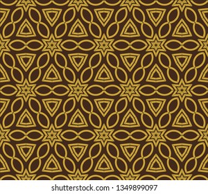 Abstract illustration retro geometric pattern mosaic wallpaper formats background, texture, theme, fabric, art workload versing design. Luxury vector pattern.  brown color, brown pattern,             
