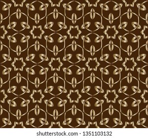 Abstract illustration retro geometric pattern mosaic wallpaper formats background, texture, theme, fabric, art workload versing design. Luxury vector pattern.  brown color, brown pattern,             