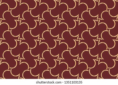 Abstract illustration retro geometric pattern mosaic wallpaper formats background, texture, theme, fabric, art workload versing design. Luxury vector pattern.  brown color, brown pattern,             