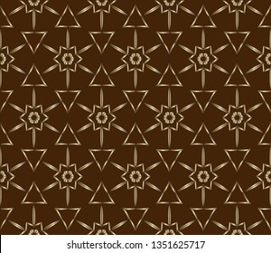 Abstract illustration retro geometric pattern mosaic wallpaper formats background, texture, theme, fabric, art workload versing design. Luxury vector pattern.  brown color, brown pattern,             