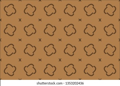 Abstract illustration retro geometric pattern mosaic wallpaper formats background, texture, theme, fabric, art workload versing design. Luxury vector pattern.  brown color, brown pattern,             