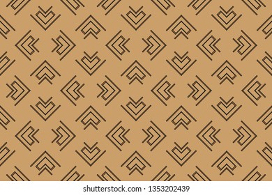 Abstract illustration retro geometric pattern mosaic wallpaper formats background, texture, theme, fabric, art workload versing design. Luxury vector pattern.  brown color, brown pattern,             