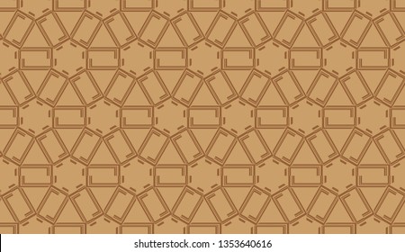 Abstract illustration retro geometric pattern mosaic wallpaper formats background, texture, theme, fabric, art workload versing design. Luxury vector pattern.  Brown color, brown pattern,             