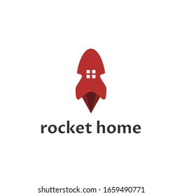 ABSTRACT ILLUSTRATION ROCKET HOME LOGO ICON DESIGN VECTOR FOR YOUR BUSINESS