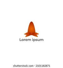 ABSTRACT ILLUSTRATION ROCKET LOGO DESIGN VECTOR ICON