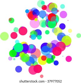 Ejemplo abstracto de círculos de burbujas flotantes redondeadas