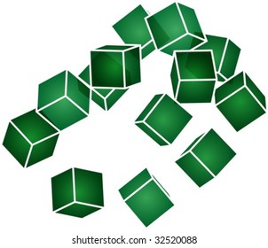 Abstract illustration of round floating cube shapes