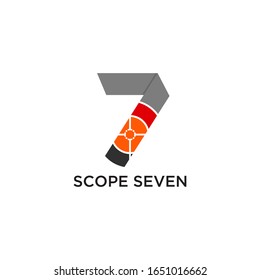 ABSTRACT ILLUSTRATION SCOPE SEVEN LOGO DESIGN VECTOR
