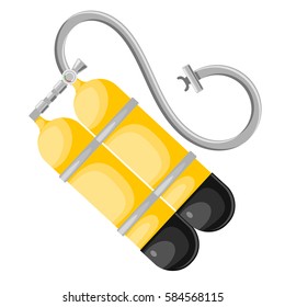 Abstract illustration of scuba. Vector aqualung in Cartoon style on a white background. Stock vector illustration