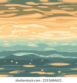 Abstrakte Illustration von Meer und Wolke am Abend für nahtlose Muster