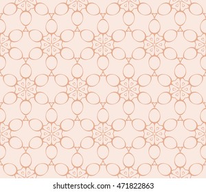 Abstract illustration of a seamless pattern of floral ornament. Vector. Beige, pastel color. For the design of printed products, holiday material, fashion design