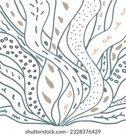 abstract illustration seamless pattern of vines
