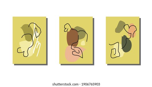 Abstract illustration set wall decor in warm color, perfect for book covers