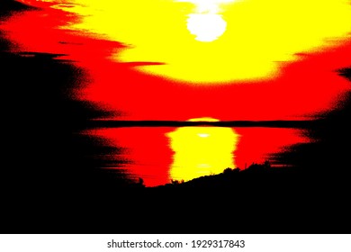 Abstract illustration of the setting sun