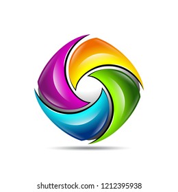Abstract Illustration Shape Logo Design Template