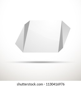 Abstract illustration with shape speech talking cloud of white color. Quote geometric origami white speech bubble background and place for message sign. Colorful banners set