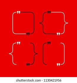 Abstract illustration with shape speech talking cloud of red color. Quote geometric origami red speech bubble background and place for message sign. Colorful banners set