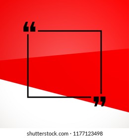 Abstract illustration with shape speech talking cloud of red color. Quote geometric origami red speech bubble background and place for message sign. Colorful banners set
