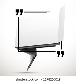 Abstract illustration with shape speech talking cloud of white color. Quote geometric origami white speech bubble background and place for message sign. Colorful banners set