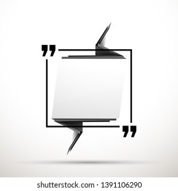 Abstract illustration with shape speech talking cloud of white color. Quote geometric origami white speech bubble background and place for message sign. Colorful banners set