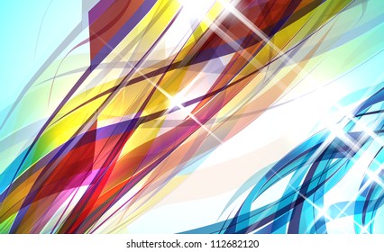 Abstract illustration with shattered elements on soft textured background.