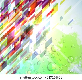 Abstract illustration with shattered elements on soft textured background.