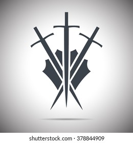 Abstract illustration - shield and sword icon
