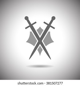 Abstract illustration - shield and sword icon