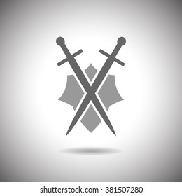 Abstract illustration - shield and sword icon