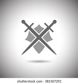 Abstract illustration - shield and sword icon