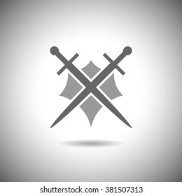 Abstract illustration - shield and sword icon