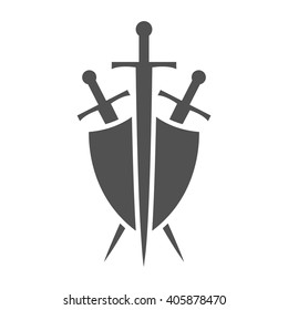 Abstract illustration - shield and sword icon