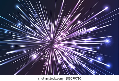 Abstract illustration showing a burst of fiber optics spreading out from the source