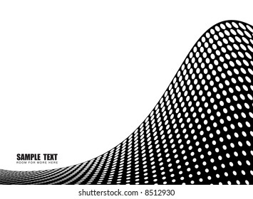 Abstract illustration showing a halftone wave with room for your own text