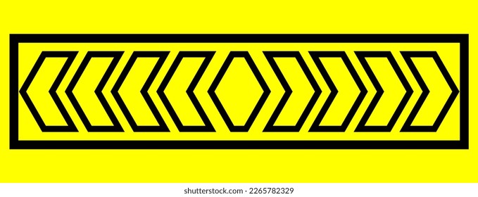 abstract illustration signboard with black frame on yellow background with copy space on isolated yellow background